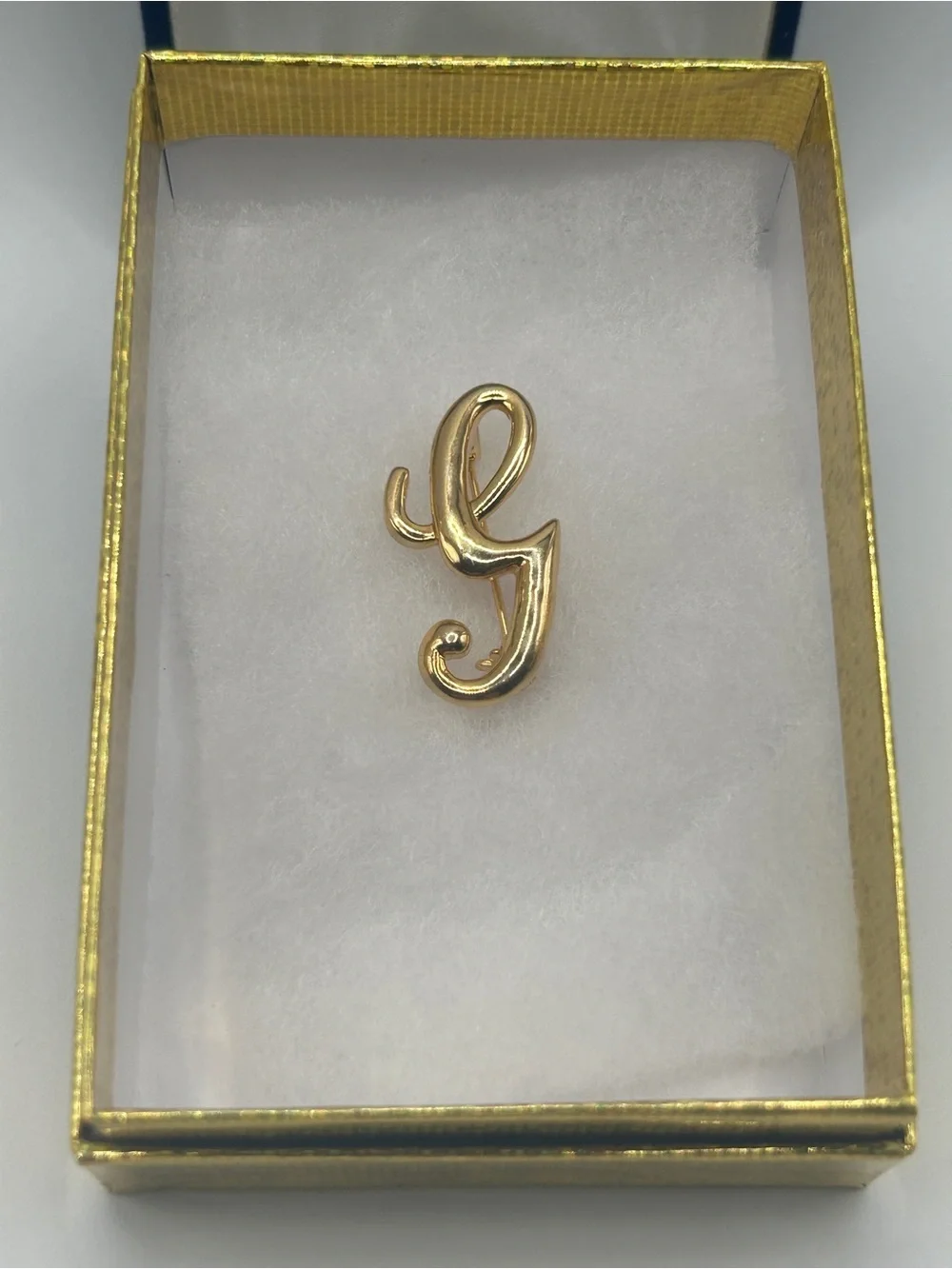 Vintage Gold Letter 'G' Initial Pin Brooch - Women's Accessory